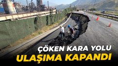 Karayolu tamamen çökünce demir yolu da ulaşıma kapandı