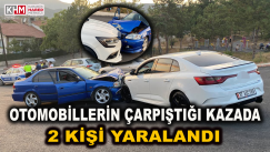 Otomobillerin Çarpıştığı Kazada 2 Kişi Yaralandı