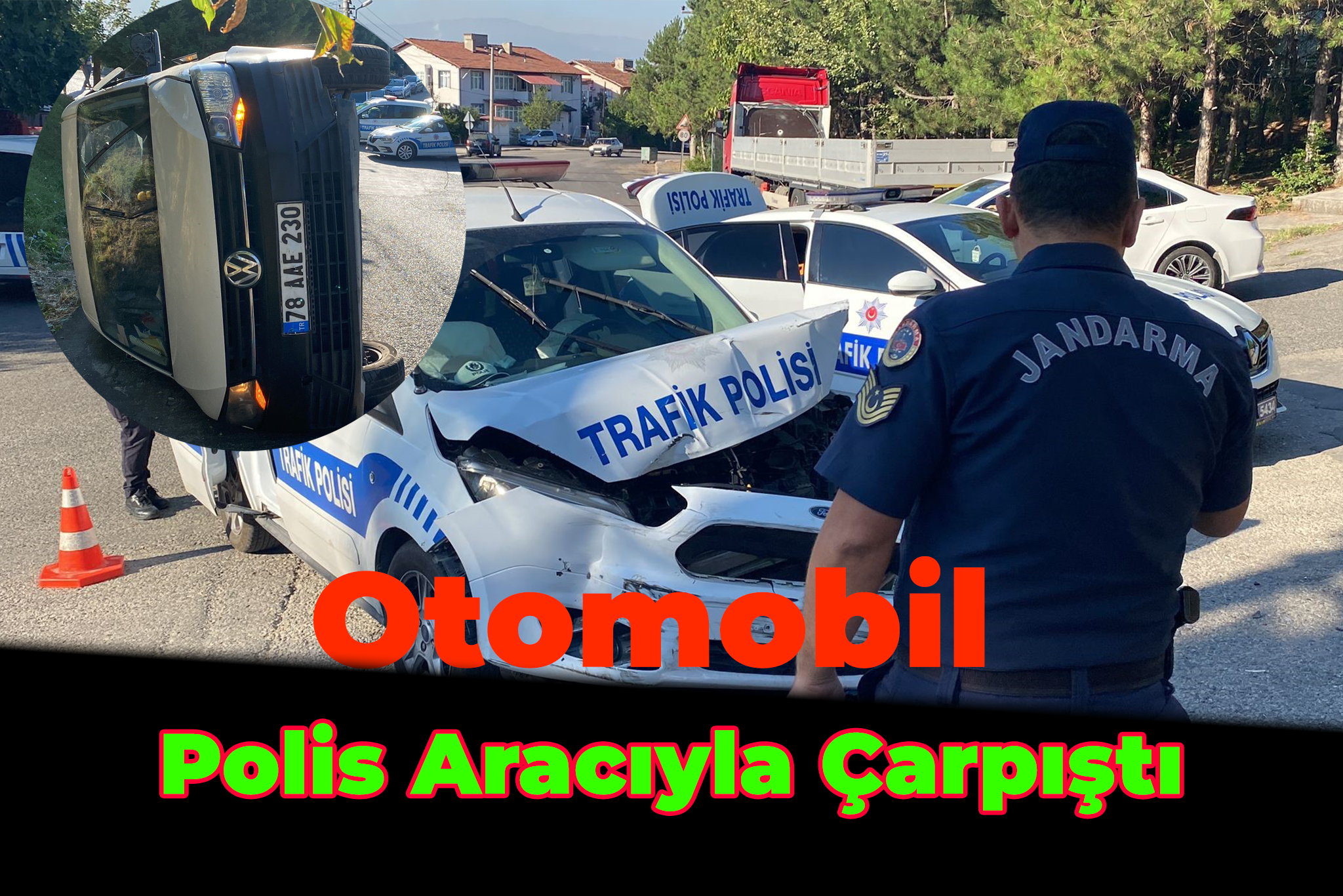 Polis Otosuyla Çarpışan Aracın Sürücüsü Yaralandı