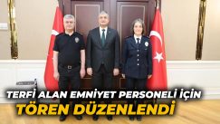 Karabük’te emniyet personellerine yeni rütbeleri takıldı