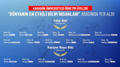 “Dünyanın En Etkili Bilim İnsanları” Listesine KBÜ’den 18 Akademisyen Girdi