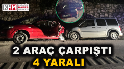 Hafif Ticari Araç Otomobille Çarpıştı: 4 Yaralı