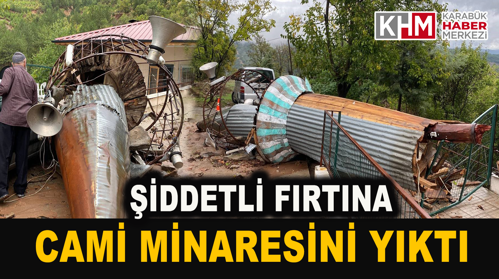 Şiddetli Fırtına Cami Minaresini Yıktı