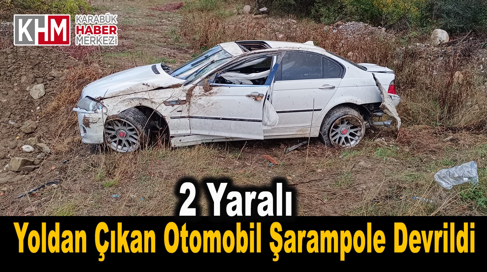 Yoldan Çıkan Otomobil Şarampole Devrildi: 2 Yaralı