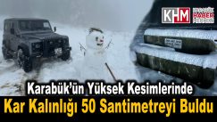 Karabük’ün Yüksek Kesimlerinde Kar kalınlığı 50 Santimetreyi Buldu