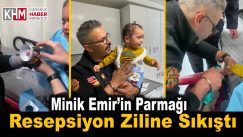 Minik Emir’in parmağı resepsiyon ziline sıkıştı