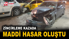 Zincirleme kazada maddi hasar oluştu