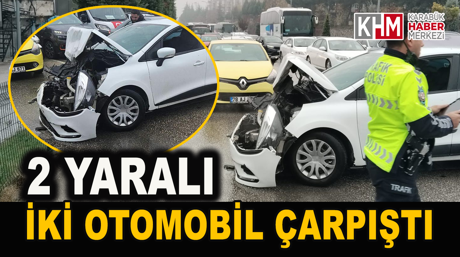 İki otomobilin çarpıştığı kazada 1 kişi yaralandı