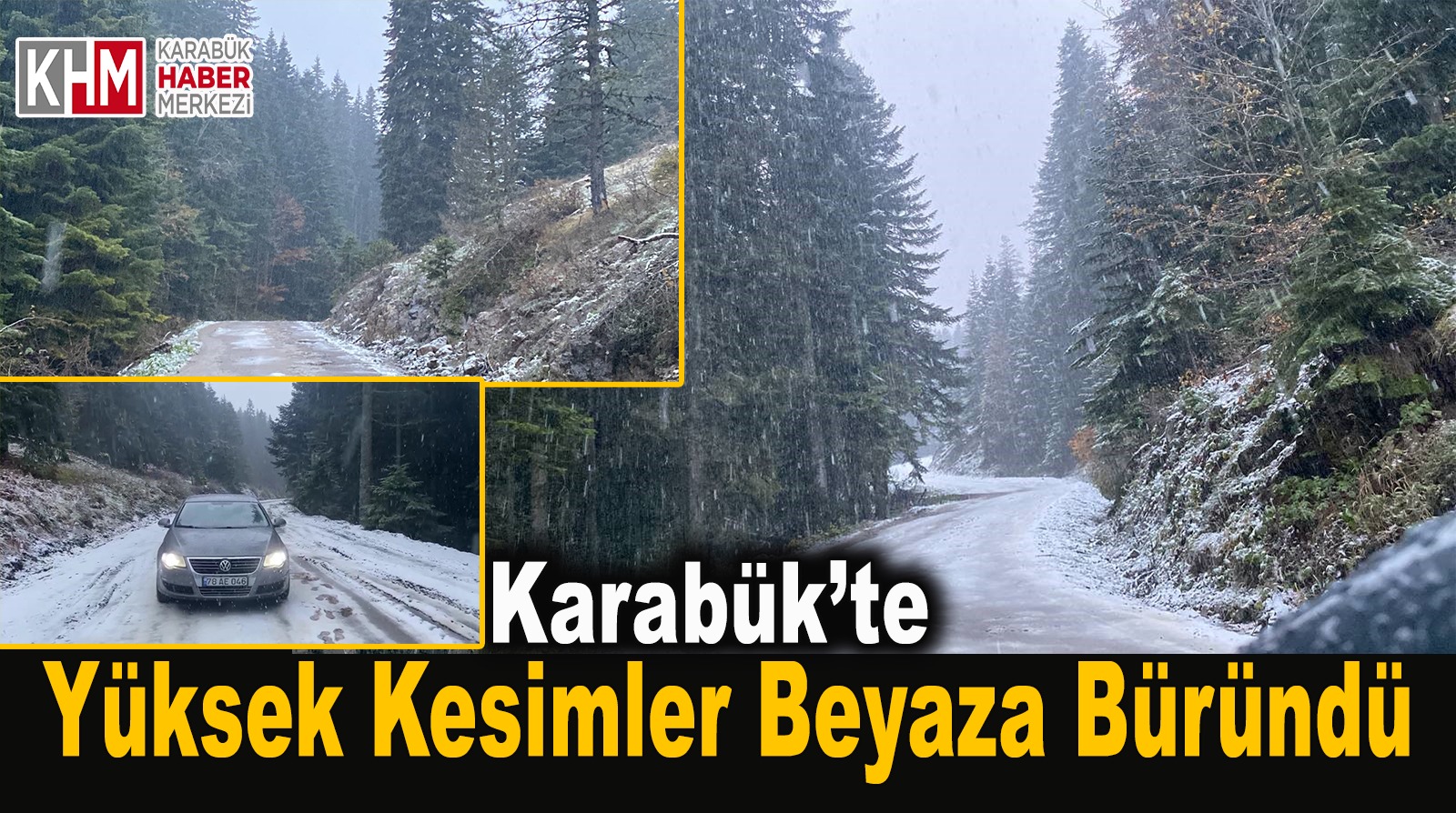 Karabük’te yüksek kesimler beyaza büründü