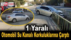 Otomobil su kanalı korkuluklarına çarptı: 1 yaralı