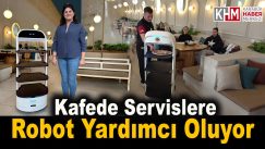 Bu kafede servislere robot yardımcı oluyor