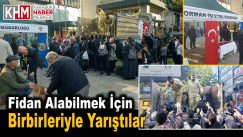 İstedikleri fidanları alabilmek için birbirleriyle yarıştılar