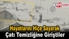 Hayatlarını Hiçe Sayarak Çatı Temizlediler