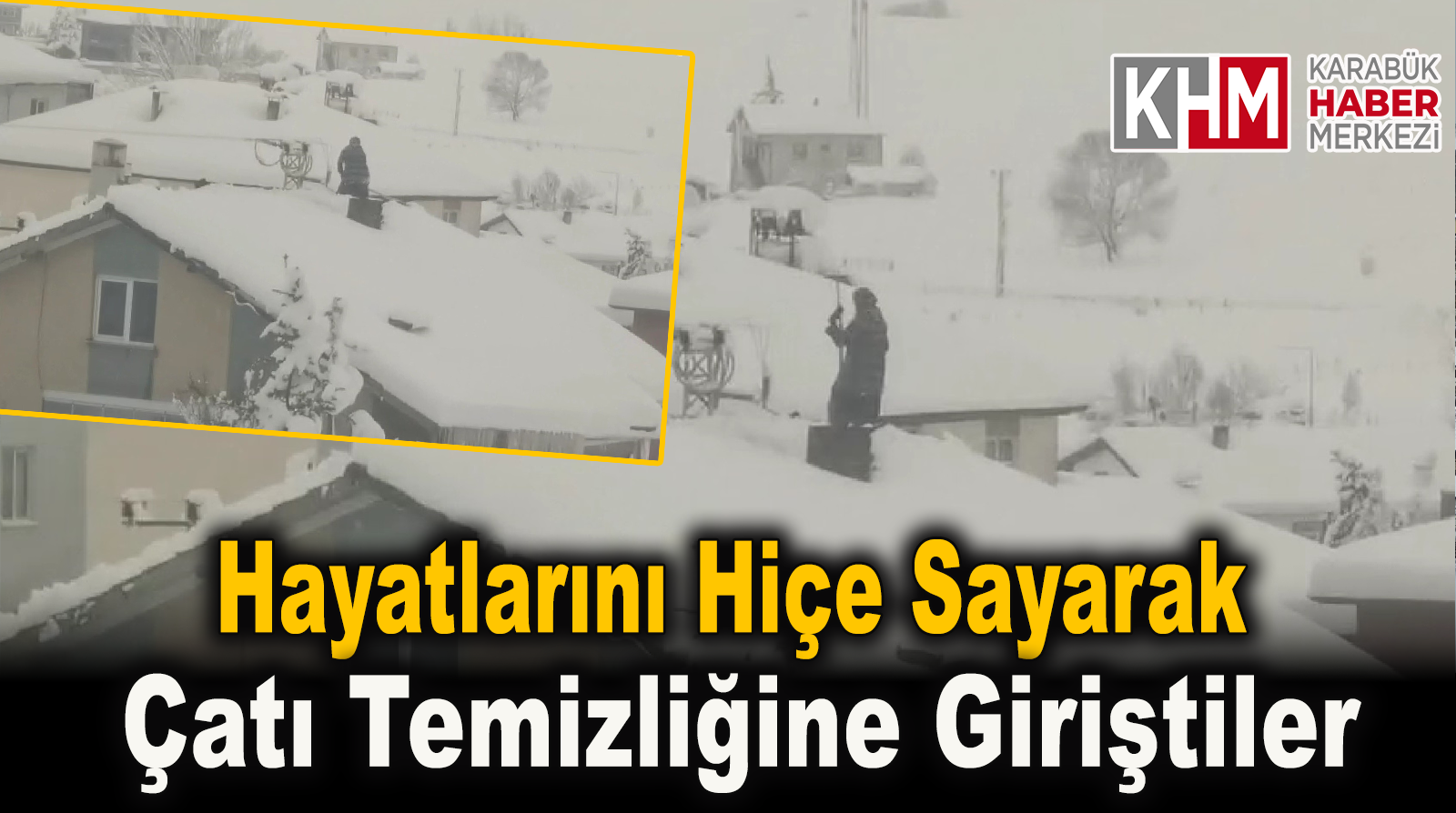 Hayatlarını Hiçe Sayarak Çatı Temizlediler