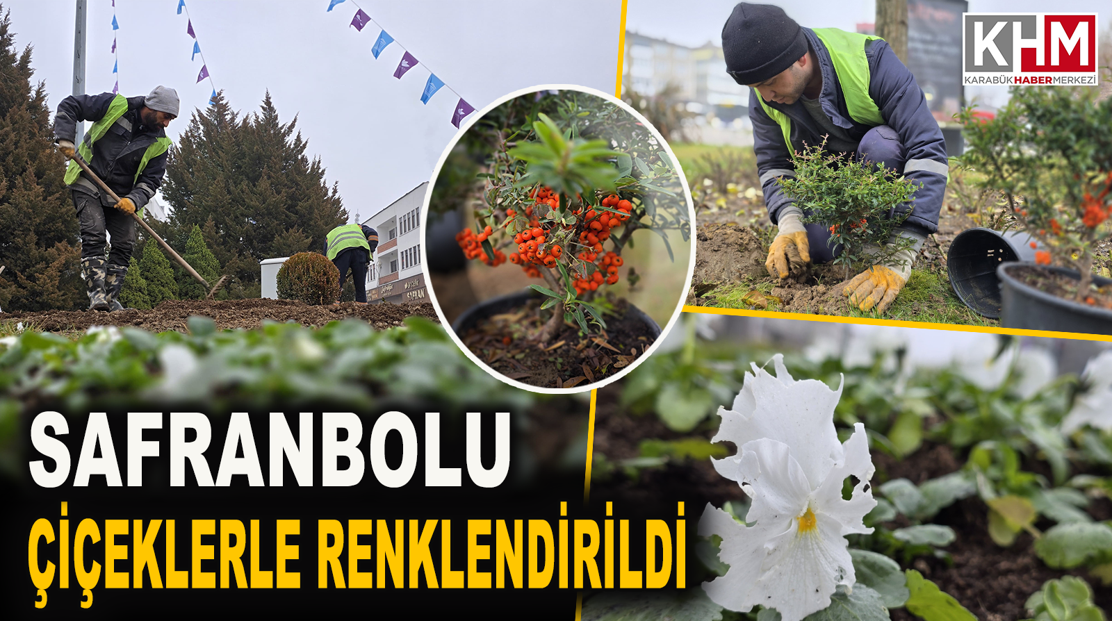 Safranbolu’da Kavşaklar ve Refüjler Mevsimlik Çiçeklerle Renklendi!