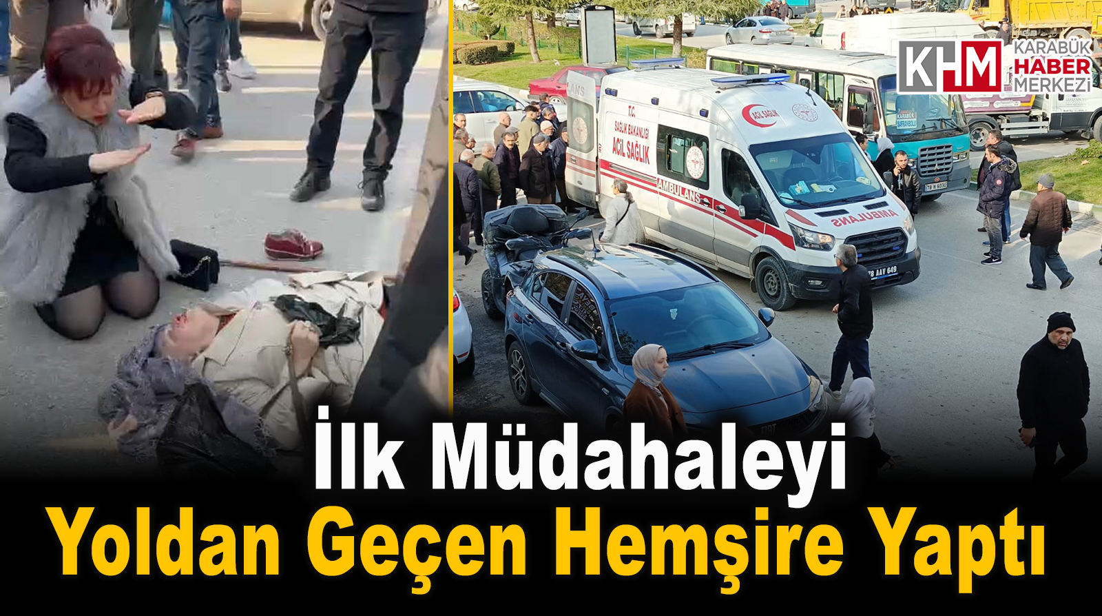 Minibüsün çarptığı kadın ağır yaralandı, ilk müdahaleyi yoldan geçen hemşire yaptı