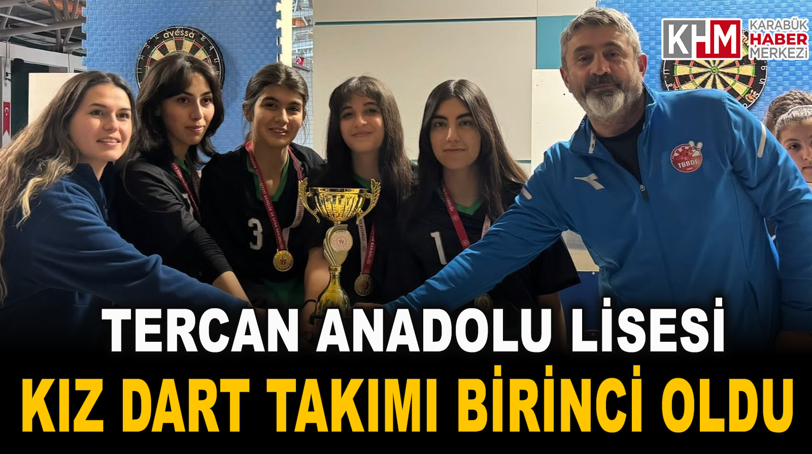 Tercan Anadolu Lisesi kız dart takımı birinci oldu