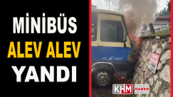 Alev alev yanan minibüs kamerada