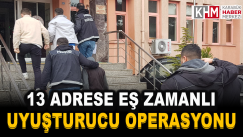 13 adrese eş zamanlı uyuşturucu operasyonu