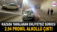 Kazada yaralanan ehliyetsiz sürücü 2.94 promil alkollü çıktı