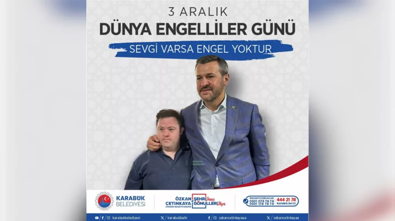 Belediye Başkanı Özkan Çetinkaya’dan Dünya Engelliler Günü Mesajı