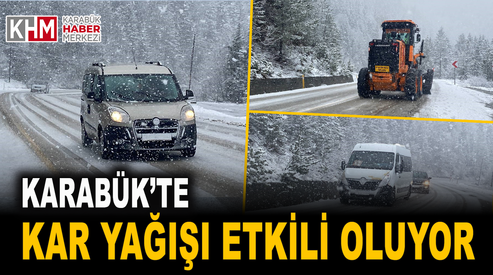 Karabük’te kar yağışı etkili oluyor