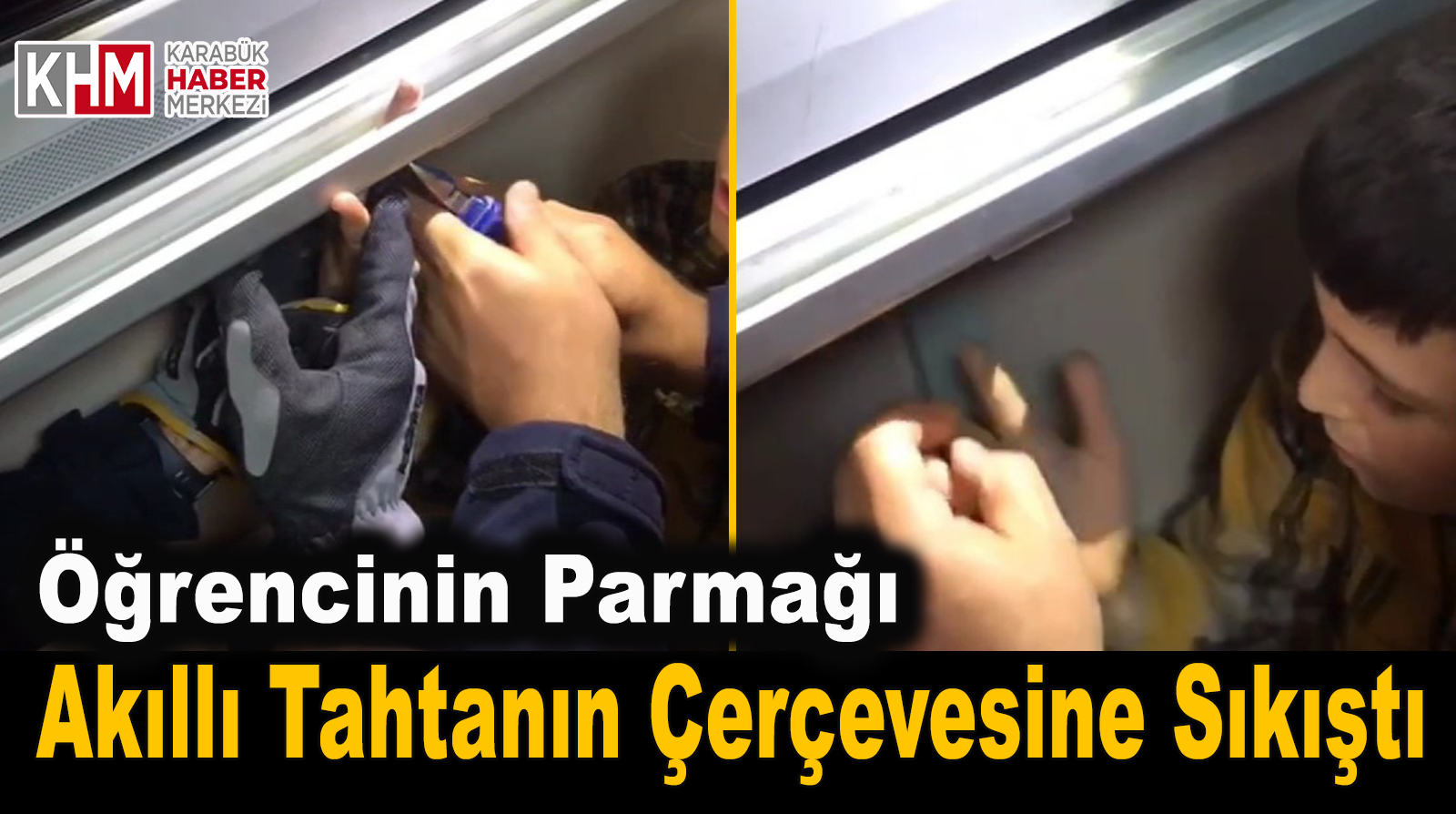 Öğrencinin Parmağı Akıllı Tahtanın Çerçevesine Sıkıştı