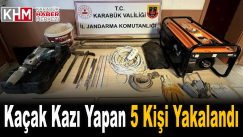 Kaçak kazı yapan 5 kişi jandarmaya yakalandı