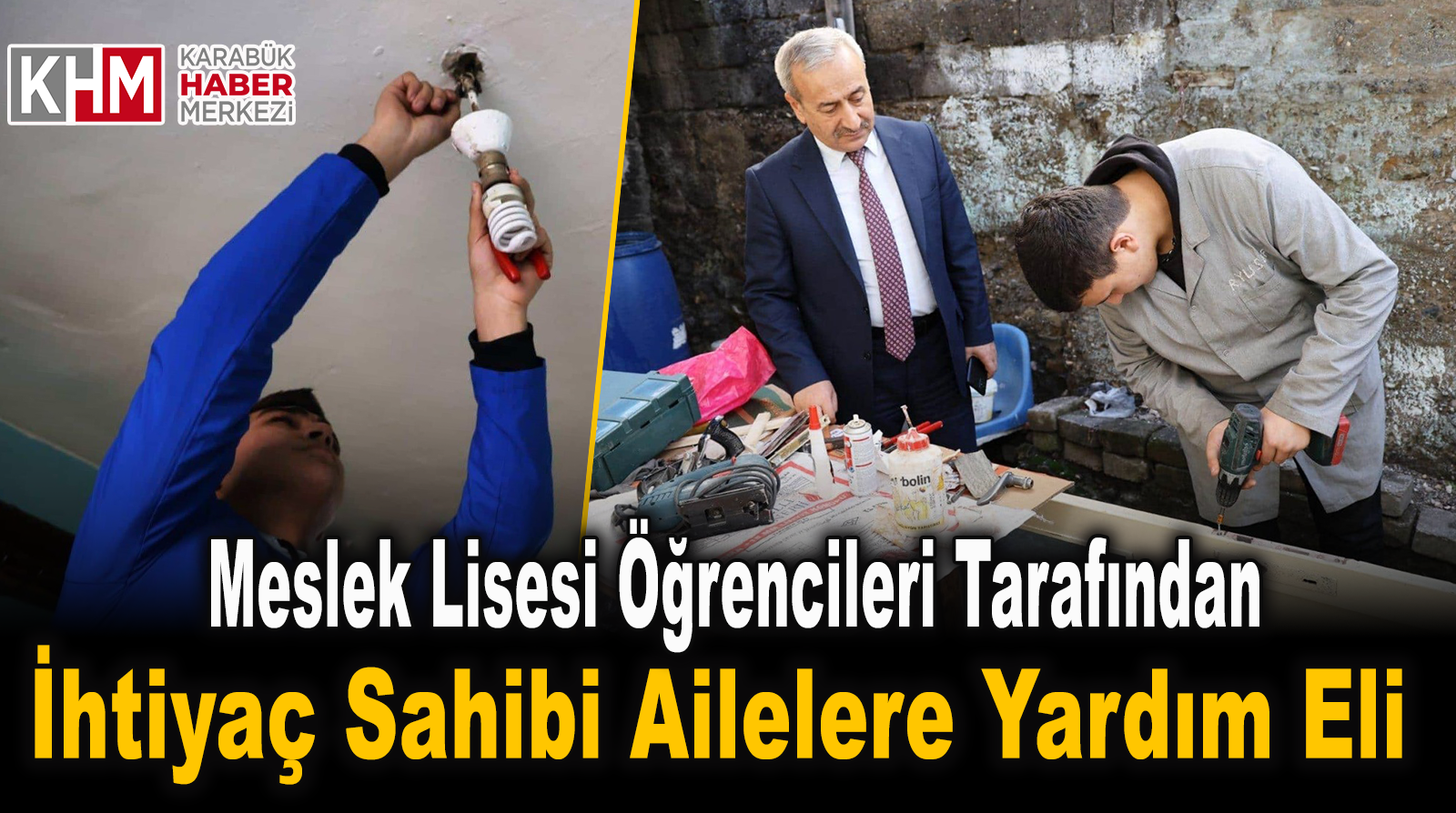 Meslek Lisesi Öğrencileri tarafından İhtiyaç Sahibi Ailelere Yardım Eli