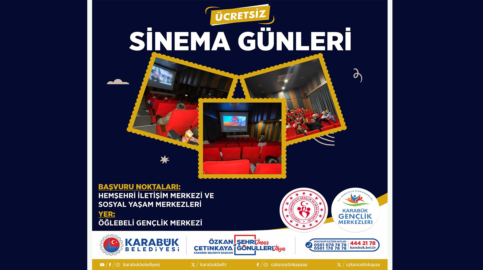 Karabük Belediyesi’nden Çocuklara ve Gençlere Özel Ücretsiz Sinema Günleri