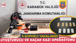 Uyuşturucu ve kaçak kazı operasyonunda 5 şüpheli yakalandı