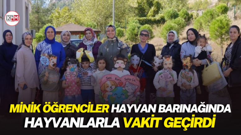 Minik öğrenciler hayvan barınağında hayvanlarla vakit geçirdi