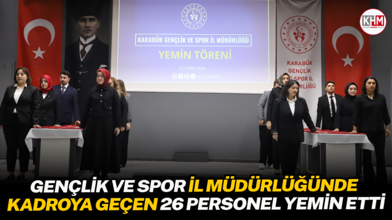 Gençlik ve Spor İl Müdürlüğünde Kadroya Geçen 26 Personel Yemin Etti